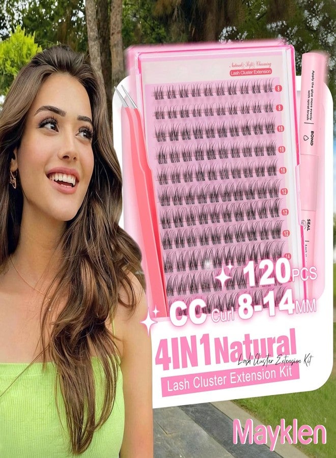 Mayklen 120Pcs Cluster Eye Lashes For Women 8-14MM Size Cluster Eyelashes Extension Kit Lash Clusters With Bond & Seal and Tweezers For False Eyelashes Curly - Image 2