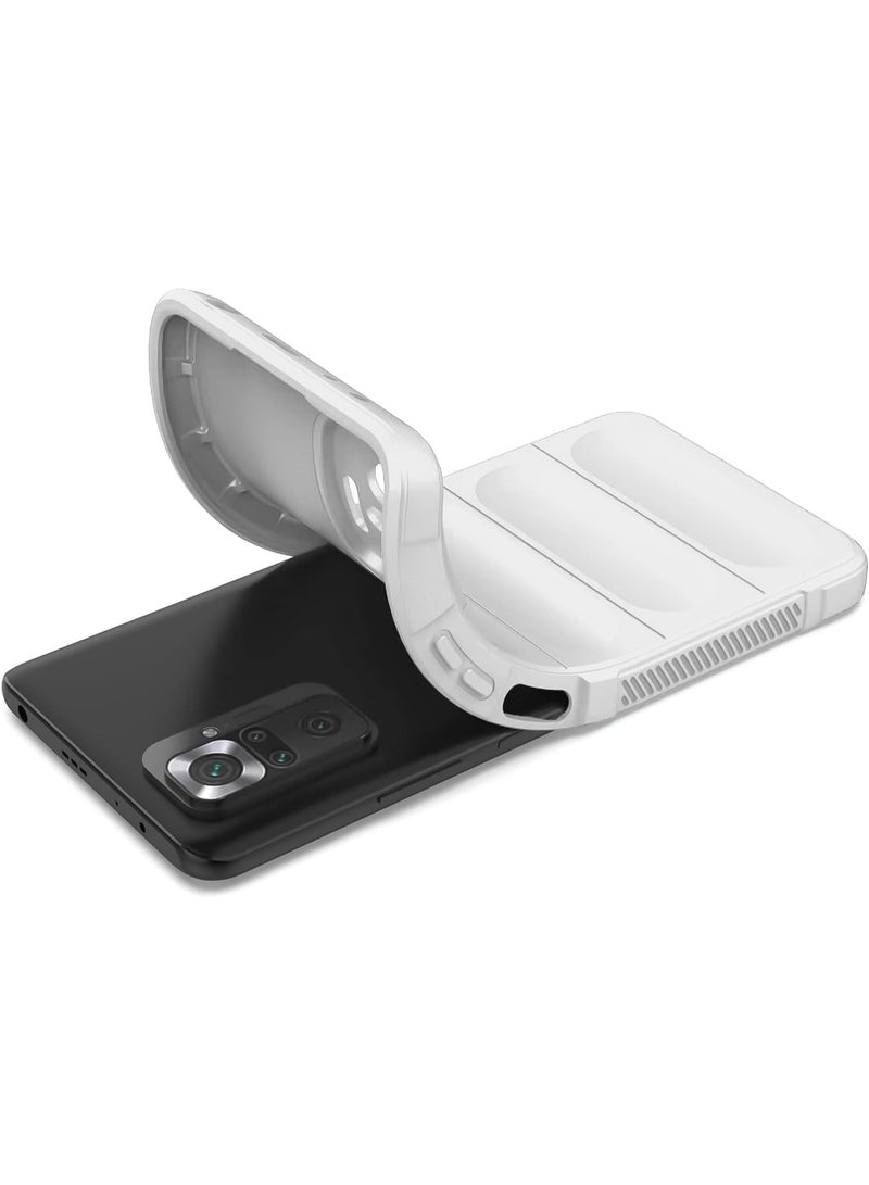 Premium Protection Back Silicone Case Compatible with Xiaomi Redmi Note 10 Pro 4G/Note 10 Pro Max Magic Shield Shockproof Case with Camera Protection (White) - Image 3
