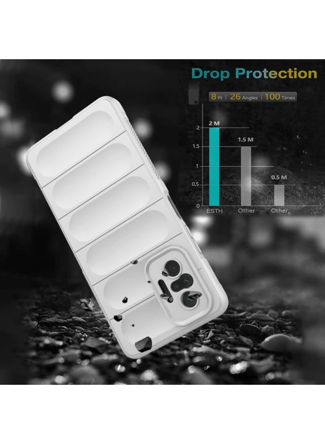 Premium Protection Back Silicone Case Compatible with Xiaomi Redmi Note 10 Pro 4G/Note 10 Pro Max Magic Shield Shockproof Case with Camera Protection (White) - Image 5