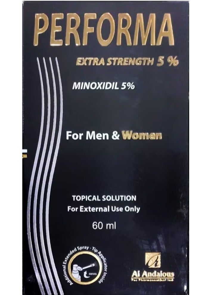 الأندلس بيرفورما إكسترا سترينث ٥٪ محلول موضعي لإعادة نمو الشعر، ٦٠ مل - Image 1