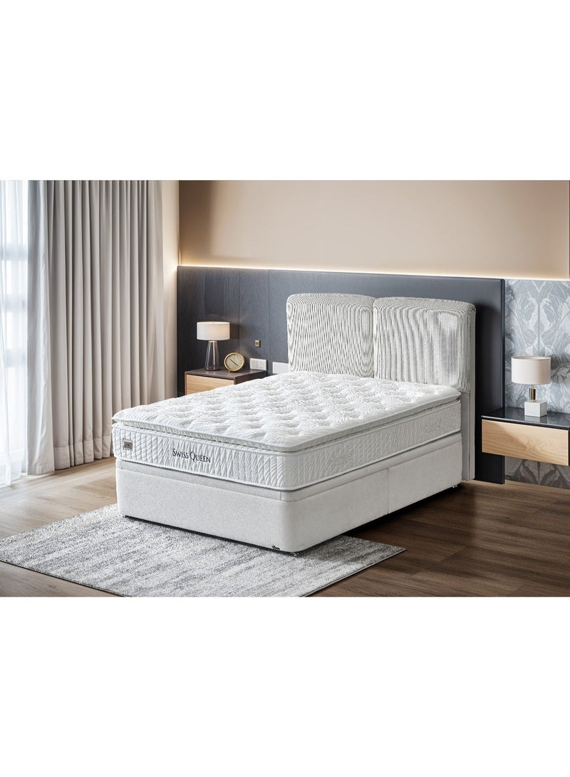 أمسى مرتبة سويس كوين بوكيت معزول الفاخرة - ارتفاع 31 سم، سوست منفصلة لدعم دقيق وراحة قصوى، قماش مسامي، تخفيف ضغط، تقليل حركة الشريك، نوم هادئ وصحي - Image 4