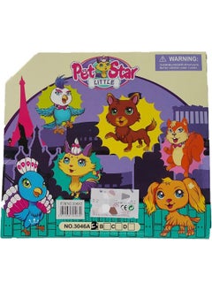 Littlest Pet Shop Cheerful Minis 6-Piece Mini Family Toy Pet Star Horse Rabbit Model 6-Piece  - Image 2