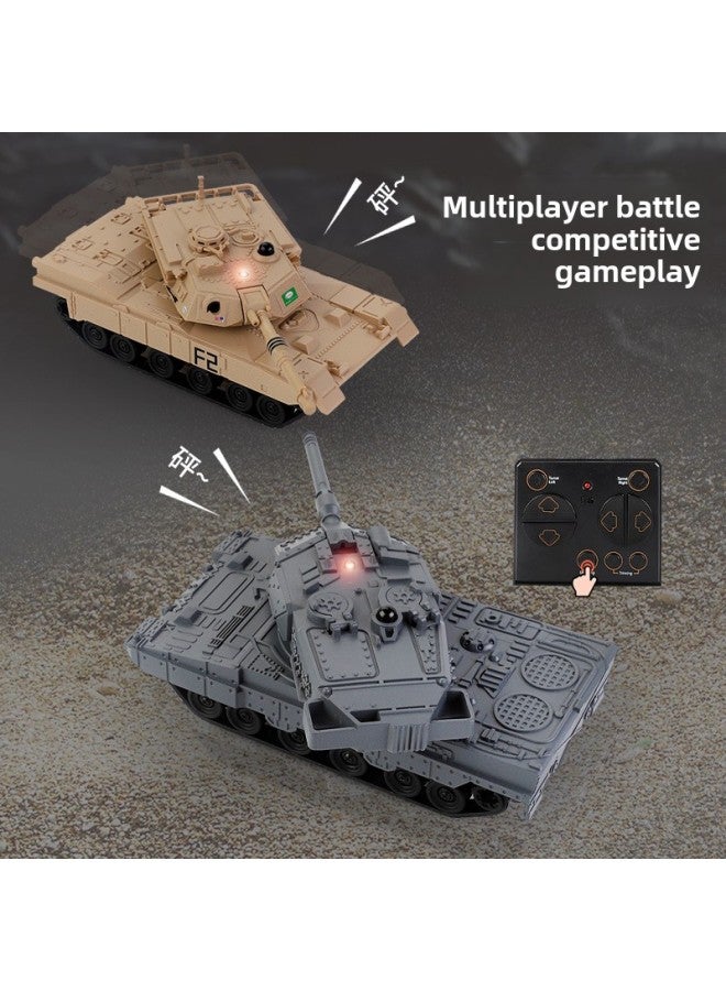 Children's 2.4g Remote Control Tank Six-way Competitive Battle Crawler Off-road Armored Vehicle Simulation Electric Toy Model-Color:2.4g 6-way Remote Control Tank (Brown)  - Image 4
