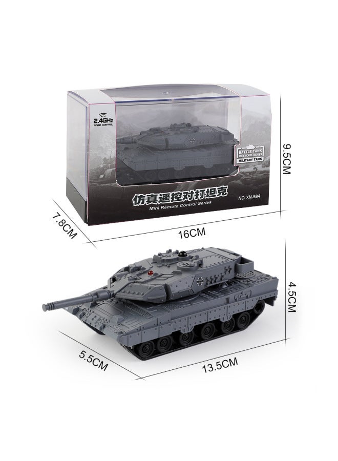Children's 2.4g Remote Control Tank Six-way Competitive Battle Crawler Off-road Armored Vehicle Simulation Electric Toy Model-Color:2.4g 6-way Remote Control Tank (Brown)  - Image 5