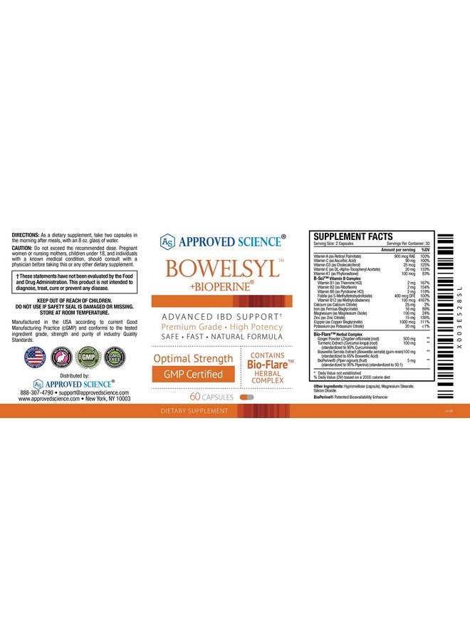 Approved Science Bowelsyl - 60 Capsules - Supports GI Tract, Soothes Colon, Restores Nutrients - High Absorption - All Natural, Non-GMO - Image 5