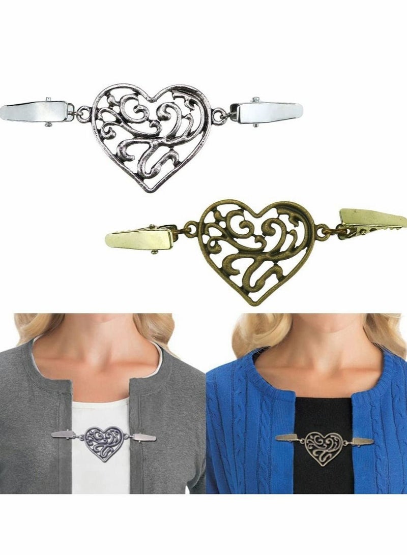 4pcs Vintage Clothes Shawl Clips, Shawl Brooch Clips, Silk Scarf Button Cardigan Corset Collar Clip for Women Girls Winter Scarf Button Clothes Waist (2 Styles) - Image 5