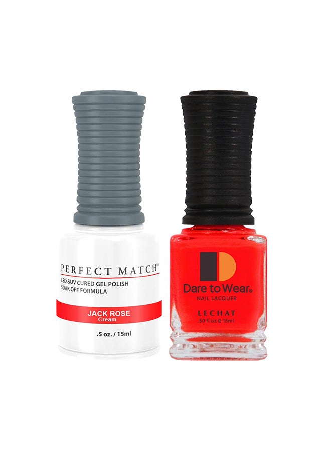 Perfect Match Gel Nail Polish + Nail Lacquer 2x15ml - Soak Off Gel Nail Polish UV LED Gel Polish Jack Rose PMS11 - Image 1