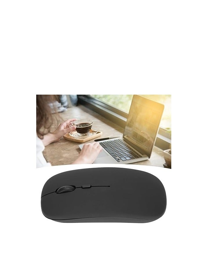 Wireless Bluetooth Mouse, Bluetooth 5.1 + USB, 2.4GHz Rechargeable Silent Bluetooth Wireless Mouse, Computer Mice with USB Receiver(Black)  - Image 3