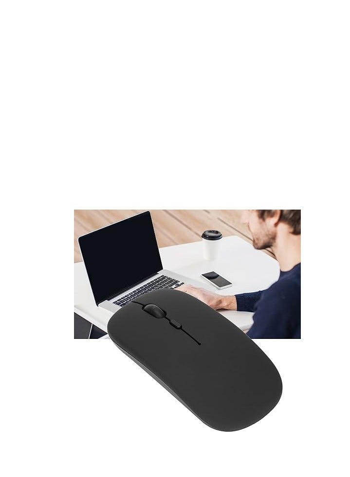 Wireless Bluetooth Mouse, Bluetooth 5.1 + USB, 2.4GHz Rechargeable Silent Bluetooth Wireless Mouse, Computer Mice with USB Receiver(Black)  - Image 4