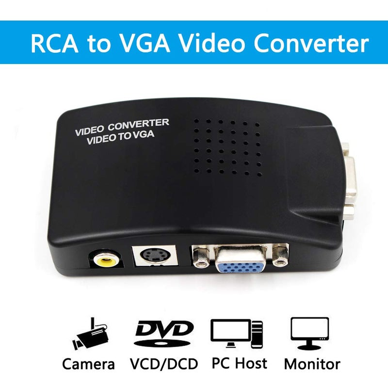 Wiistar AV S-Video Composite to VGA Video Converter Box for DVD DVR VCR Monitor - Image 2