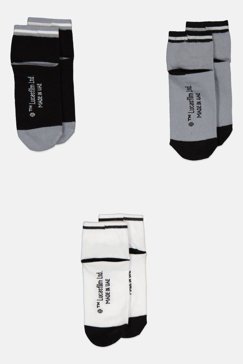 STAR WARS Kids Boy 3Pcs Graphic Socks, Multicolor  - Image 2