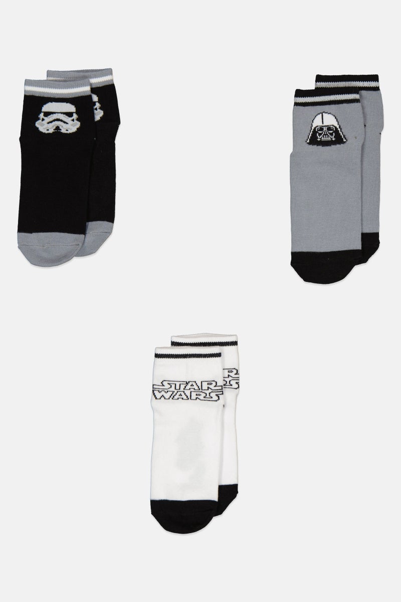 STAR WARS Kids Boy 3Pcs Graphic Socks, Multicolor  - Image 4