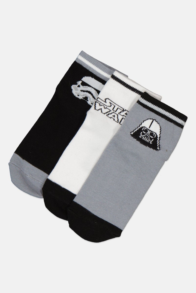 STAR WARS Kids Boy 3Pcs Graphic Socks, Multicolor  - Image 1