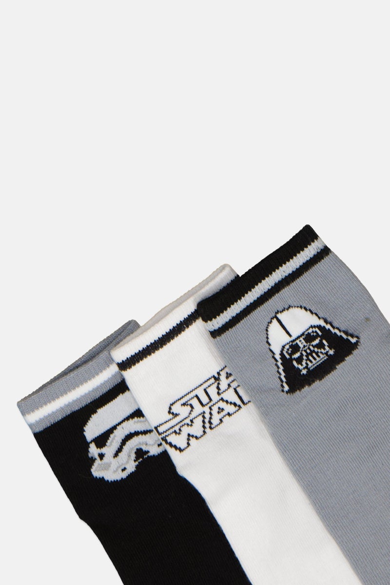 STAR WARS Kids Boy 3Pcs Graphic Socks, Multicolor  - Image 3