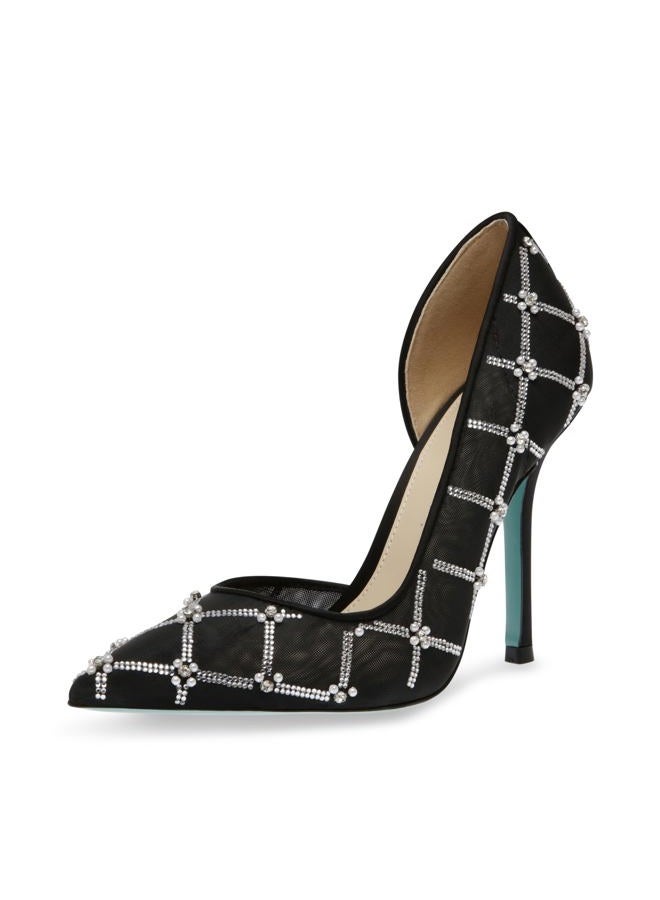 Betsey Johnson Womens Cruze Embellished Satin Pumps, Black, 5.5 - Image 1
