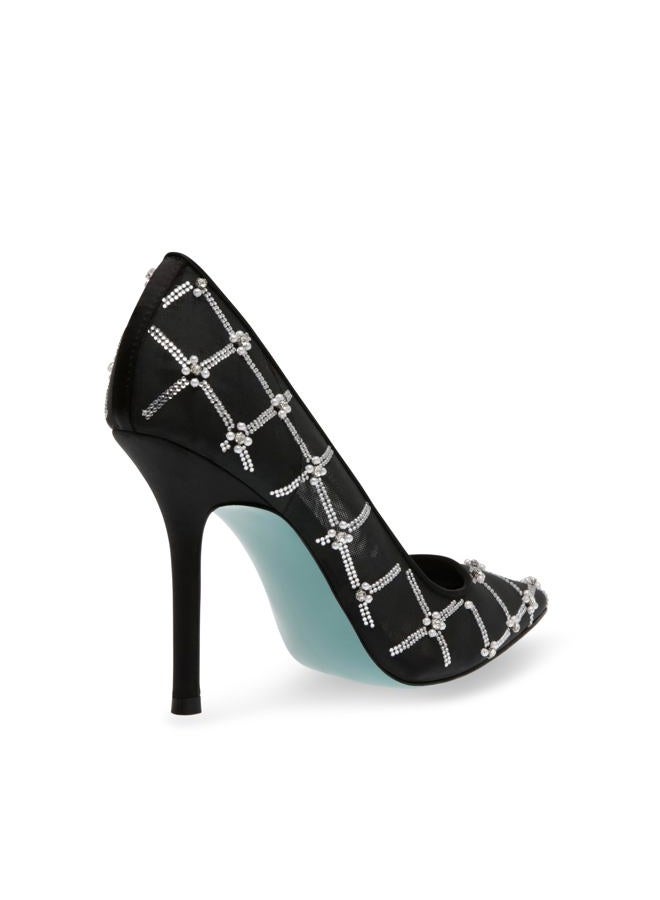 Betsey Johnson Womens Cruze Embellished Satin Pumps, Black, 5.5 - Image 2