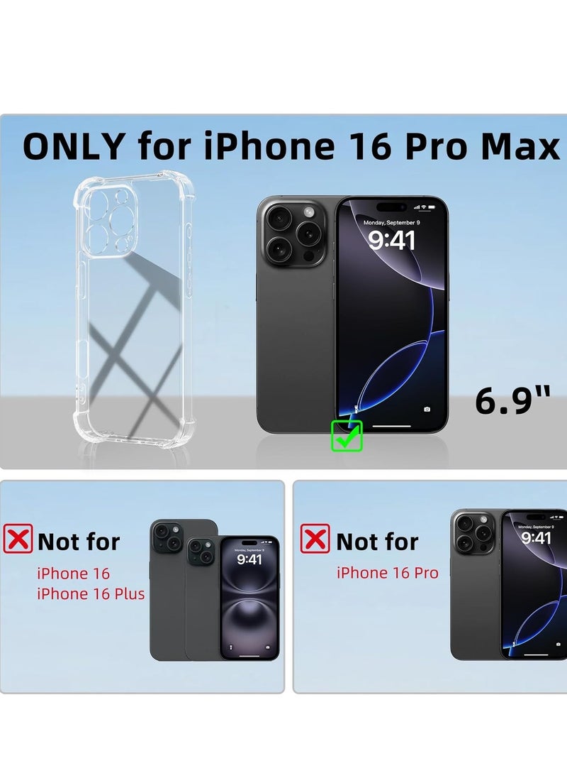 Generic - Case Compatible with iPhone 16 pro max Case, Crystal Clear Case Designed for iPhone 16 pro max TPU Case with 4 Corners Shockproof Protection and Camera Protection Anti-Fall Clear Case - Image 1