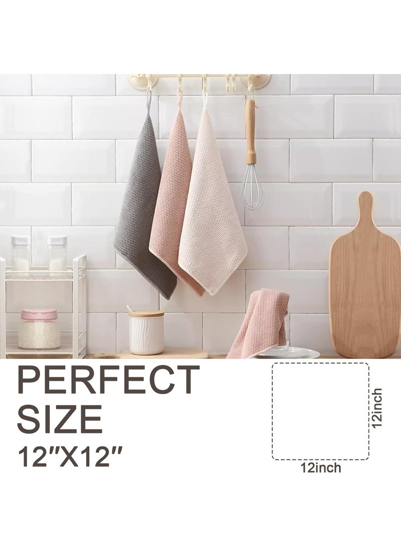 12 Pack Kitchen Dish Cloths,Dish Cloths For Washing Dishes,Super Absorbent Microfiber Cleaning Cloth, Premium Waffle Dish Towels For Kitchen, 12x12 Inches - Image 3