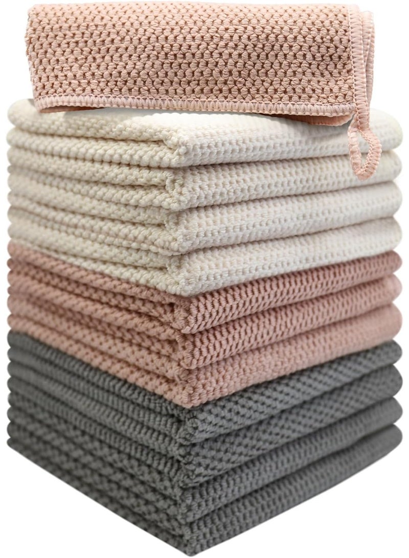 12 Pack Kitchen Dish Cloths,Dish Cloths For Washing Dishes,Super Absorbent Microfiber Cleaning Cloth, Premium Waffle Dish Towels For Kitchen, 12x12 Inches - Image 1