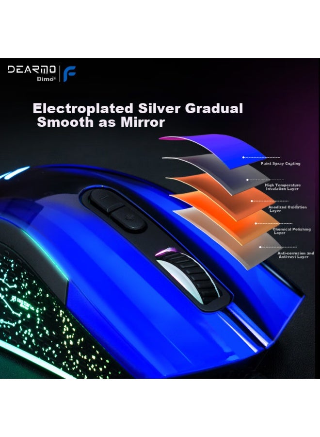 Dearmo F86s Wired Gaming Mouse, Rgb Colorful Mouse, Laptop Mouse, Aurora Starry Sky, 4200dpi - Image 2