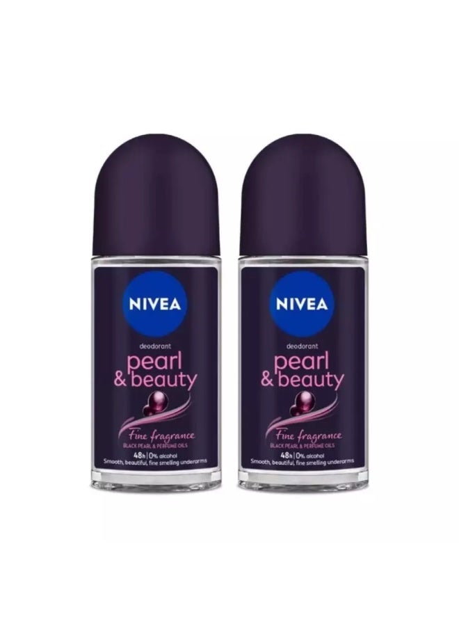 Nivea Anti Perspirant Pearl And Beauty Roll On With Elegant Fragrances- 2X50ml