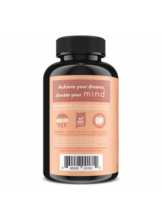 WellPath Mind Brain Supplement for Memory and Focus with Lion's Mane | Ginkgo Biloba and L-Theanine for Long Term Cognitive Support | Vegan, Non-GMO, 60 Ct - Image 3