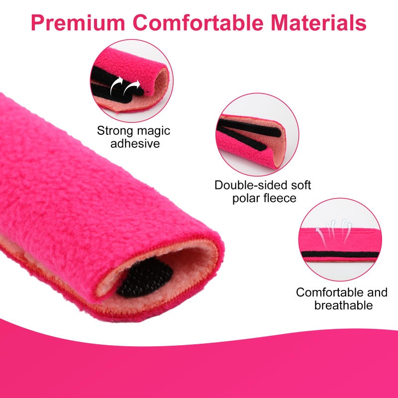 XIHIRCD 4pcs Headgear Strap Covers for CPAP, Soft Face Cushion Pads Reusable Mask Liners Reduce Indentation & Red Marks (Rose Red) - Image 3