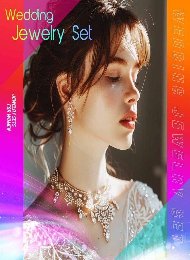 Unicra Gold Pearl Jewelry Set Bridal Wedding Necklace Earrings Sets Rhinestone Indian Jewelry Sets for Women and Brides (Gold) - Image 5