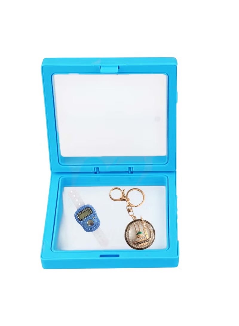 Huitich Islamic Digital Tasbeeh Counter & Madina Keychain Gift Set – Blue  - Image 3