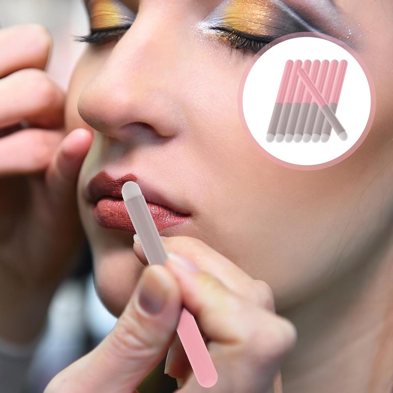 8pcs Mini Lip Brush and Concealer Makeup Brushes Set White Bristles for Lipstick Application and Foundation Blending Portable Lip Gloss for Travel and Daily Use - Image 4