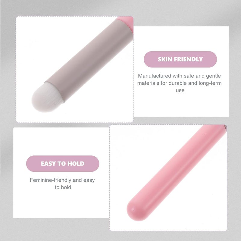 8pcs Mini Lip Brush and Concealer Makeup Brushes Set White Bristles for Lipstick Application and Foundation Blending Portable Lip Gloss for Travel and Daily Use - Image 3