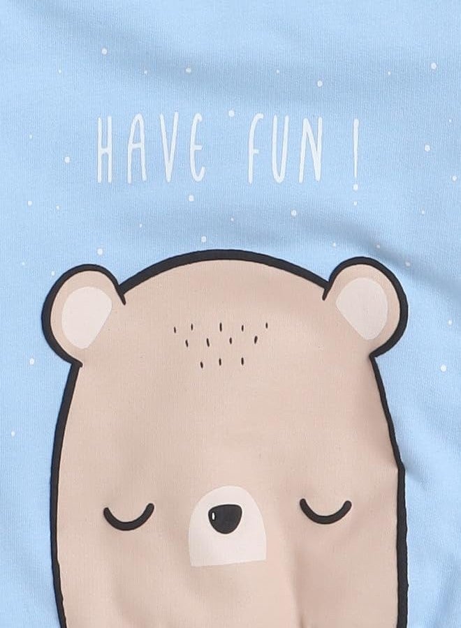 BUMZEE سويت شيرت قطني بأكمام طويلة للأولاد من BUMZEE باللون الأزرق السماوي، مناسب للأعمار من 12 إلى 18 شهرًا (Peb9676D-sbl) - Image 3