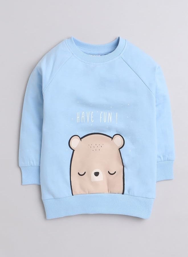 BUMZEE سويت شيرت قطني بأكمام طويلة للأولاد من BUMZEE باللون الأزرق السماوي، مناسب للأعمار من 12 إلى 18 شهرًا (Peb9676D-sbl) - Image 4