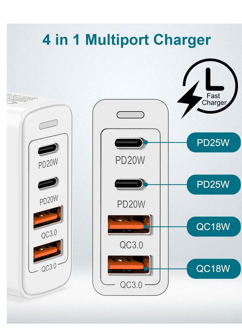 ELTRAZONE USB C Plug Fast Charge, 40W 4-Port Multi USB Charger Plug UK Dual Port PD Power Adapter + QC Wall Plug, Multiport Mains Type C Charging Plug for iPhone 16, 15, 14, 13 Pro Max, XS XR 8 SE, Samsung, iPad - Image 3