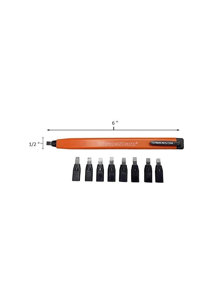 Swanson Tool Co. , Inc Swanson Tool Co CP216 AlwaysSharp Refillable Mechanical Carpenter Pencil - 2 Pack with 8 Replacement Graphite Tips - Image 2