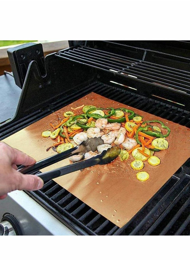 Excefore Grill Mat, Heavy Duty Magic BBQ Grill Mats Non Stick, Reusable, and Easy to Clean Barbecue Grilling Accessories for Gas, Electric, and Charcoal Grilling Certificated Indoor Outdoor BBQ, 5PCS  - Image 2