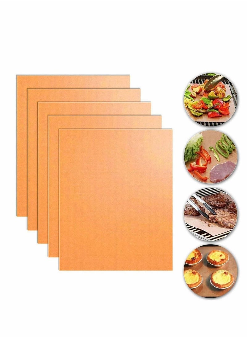 Excefore Grill Mat, Heavy Duty Magic BBQ Grill Mats Non Stick, Reusable, and Easy to Clean Barbecue Grilling Accessories for Gas, Electric, and Charcoal Grilling Certificated Indoor Outdoor BBQ, 5PCS  - Image 1