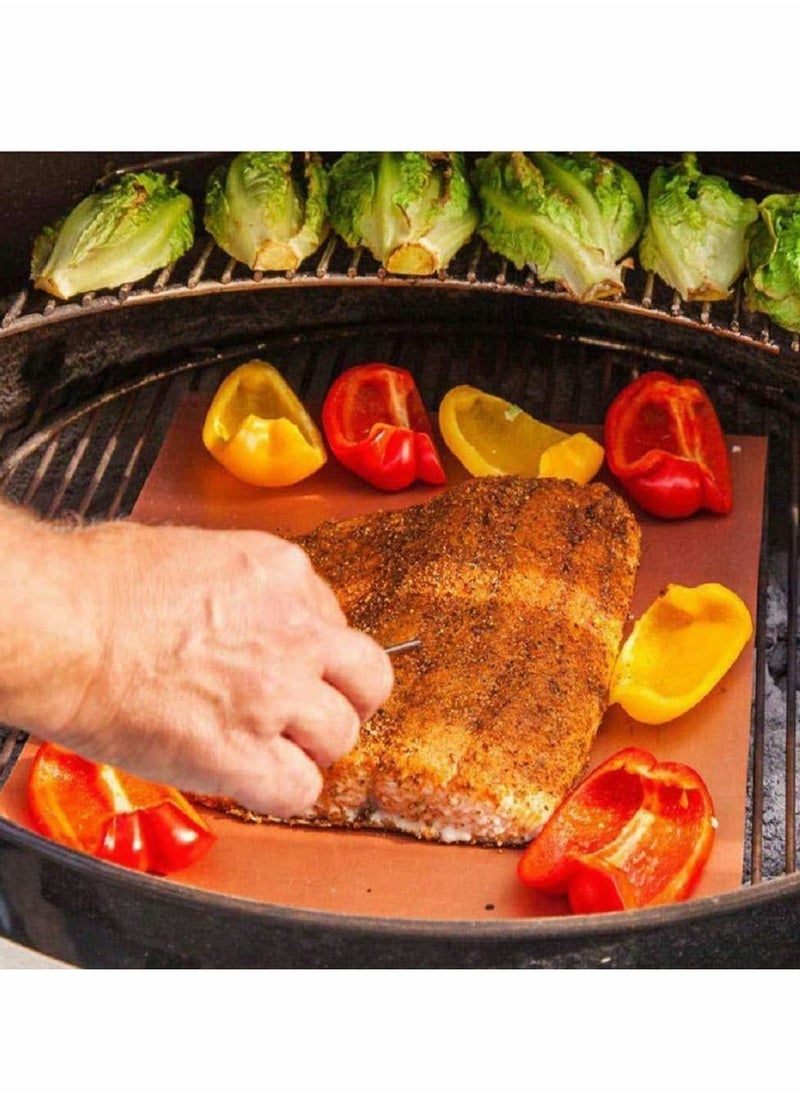 Excefore Grill Mat, Heavy Duty Magic BBQ Grill Mats Non Stick, Reusable, and Easy to Clean Barbecue Grilling Accessories for Gas, Electric, and Charcoal Grilling Certificated Indoor Outdoor BBQ, 5PCS  - Image 3