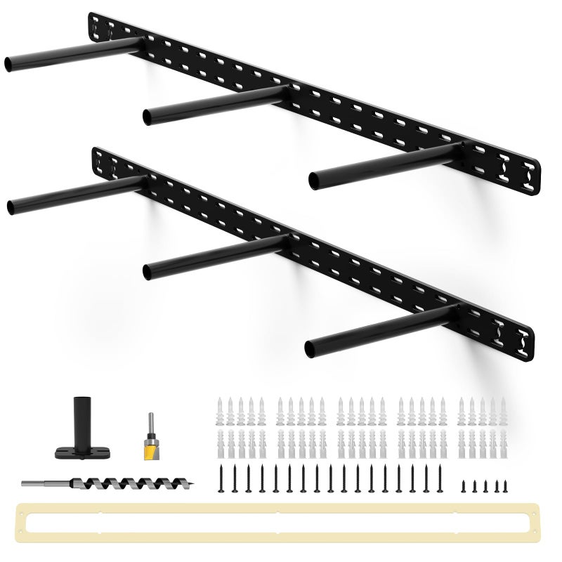 Craftersmark 2pcs Floating Shelf Hardware Heavy Duty Hidden Shelf Brackets Support,Wall Mounting Invisible Floating Shelves Bracket (34" x 6" x 1.5" with Tools) - Image 1