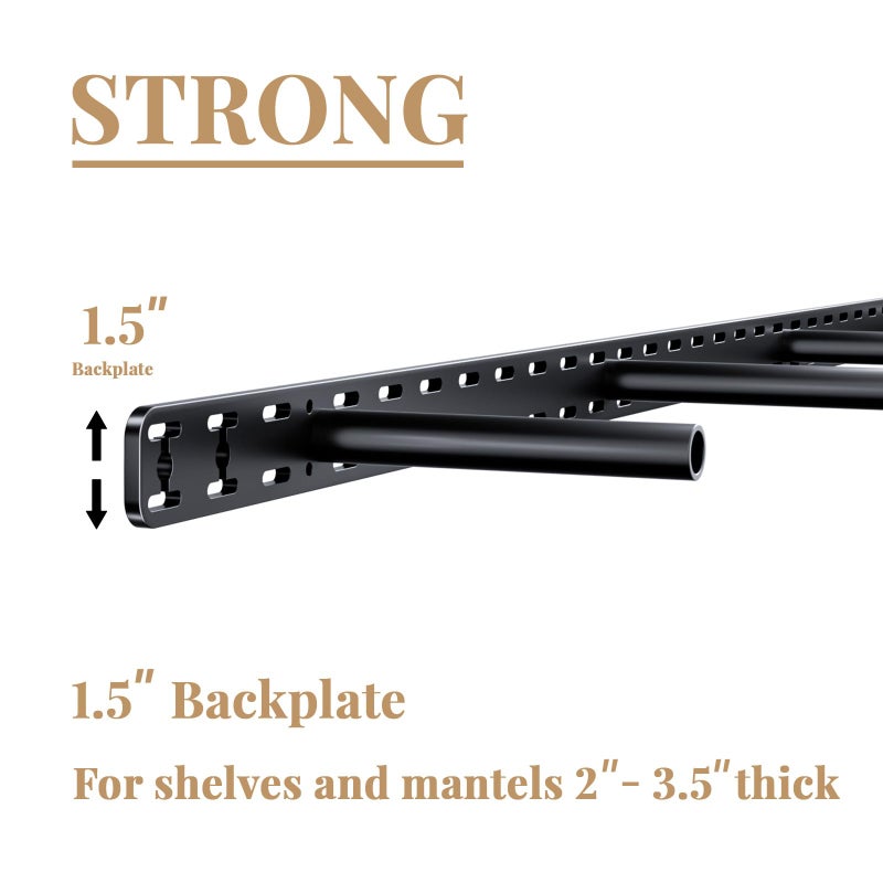 Craftersmark 2pcs Floating Shelf Hardware Heavy Duty Hidden Shelf Brackets Support,Wall Mounting Invisible Floating Shelves Bracket (34" x 6" x 1.5" with Tools) - Image 3
