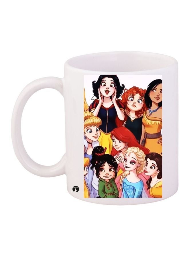 RYN Disney Princess Printed Coffee Mug White/Red/Black 11ounce