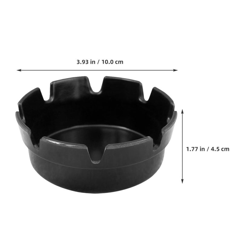 Smokeless Plastic Ashtray Set of 4 Portable with 8 Slots for Indoor Outdoor Use Black - Image 3