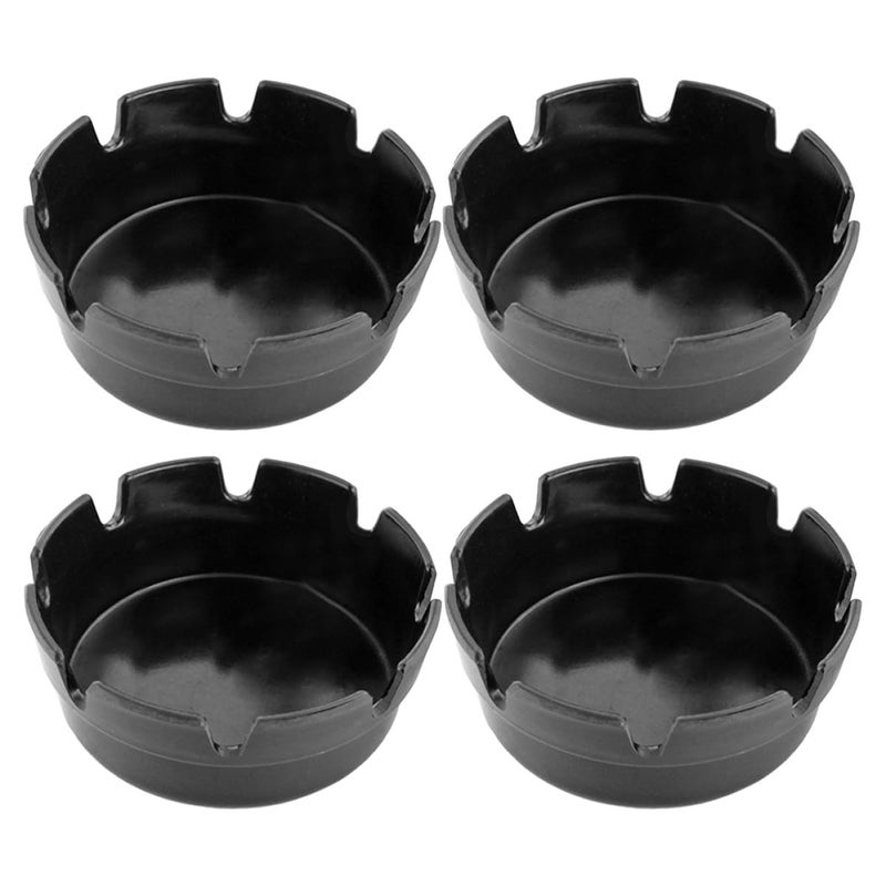 Smokeless Plastic Ashtray Set of 4 Portable with 8 Slots for Indoor Outdoor Use Black - Image 2