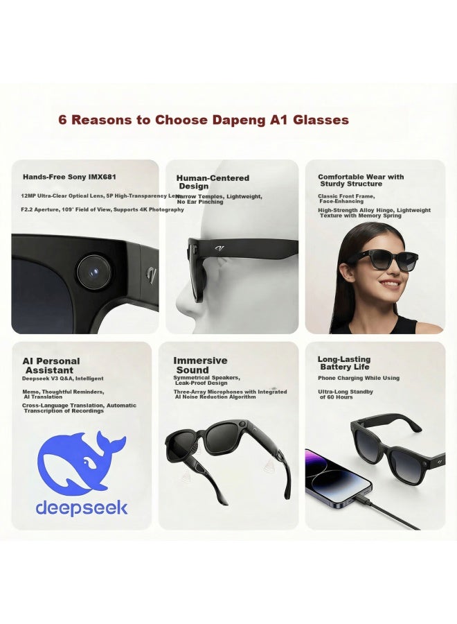 Dpvr Ai Smart Gl Ai Gl Photo Translation Gl Ar Gl Wireless Smart Gl Bluetooth Audio Gl - Image 1