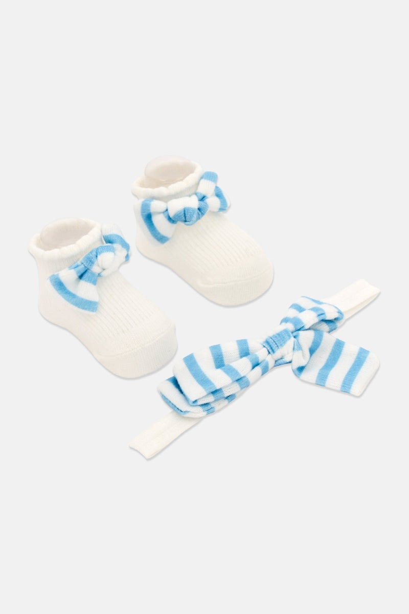 Expressions Toddlers Girl 3 Pieces Head Wrap With Booties Set, Multicolor - Image 3