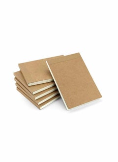 Small A6 Spiral Notepad 6 Set, Kraft Cover Blank Page (60 Sheets) Sketchbook Sketchpad, Classic Pocket Note Book Drawing Block Reporters Notepad, Good for memos, Painting and Graffiti
