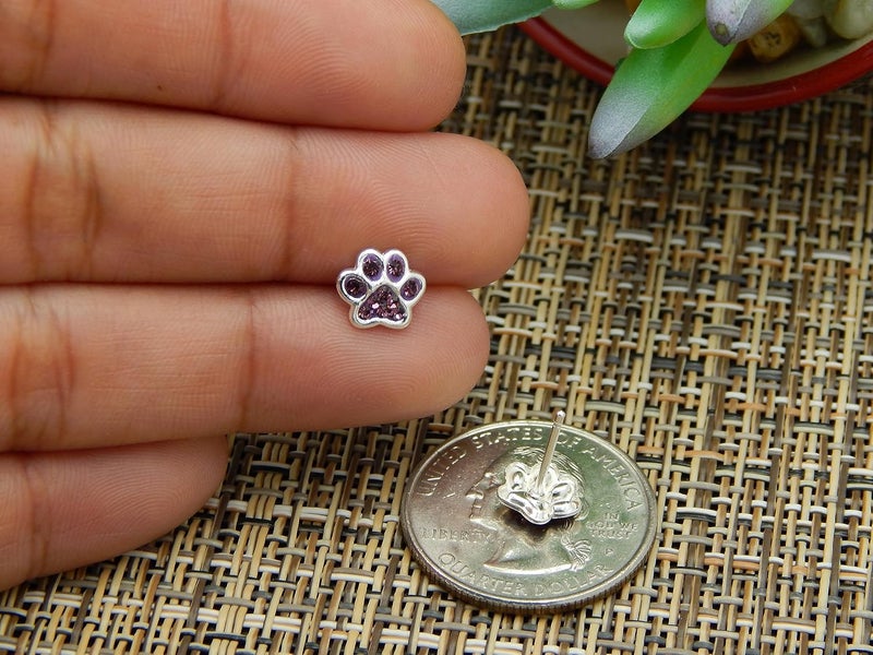 ICYROSE 925 Sterling Silver Paw Print Stud Earrings (Choose Your Style) (Nickel Free) - Image 4