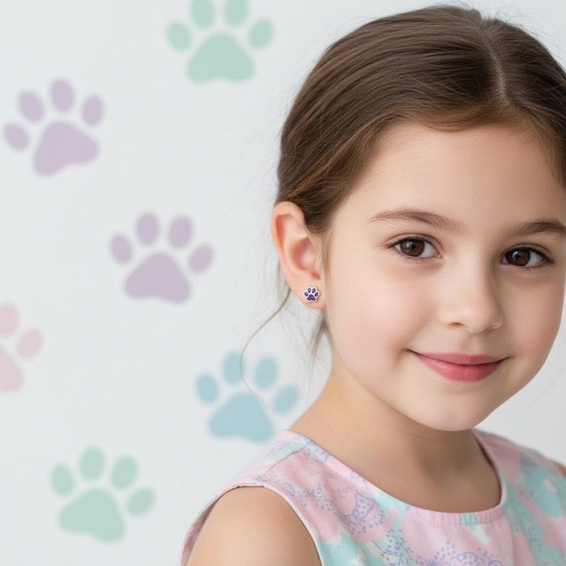 ICYROSE 925 Sterling Silver Paw Print Stud Earrings (Choose Your Style) (Nickel Free) - Image 2