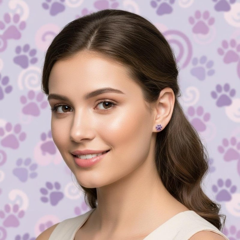 ICYROSE 925 Sterling Silver Paw Print Stud Earrings (Choose Your Style) (Nickel Free) - Image 3