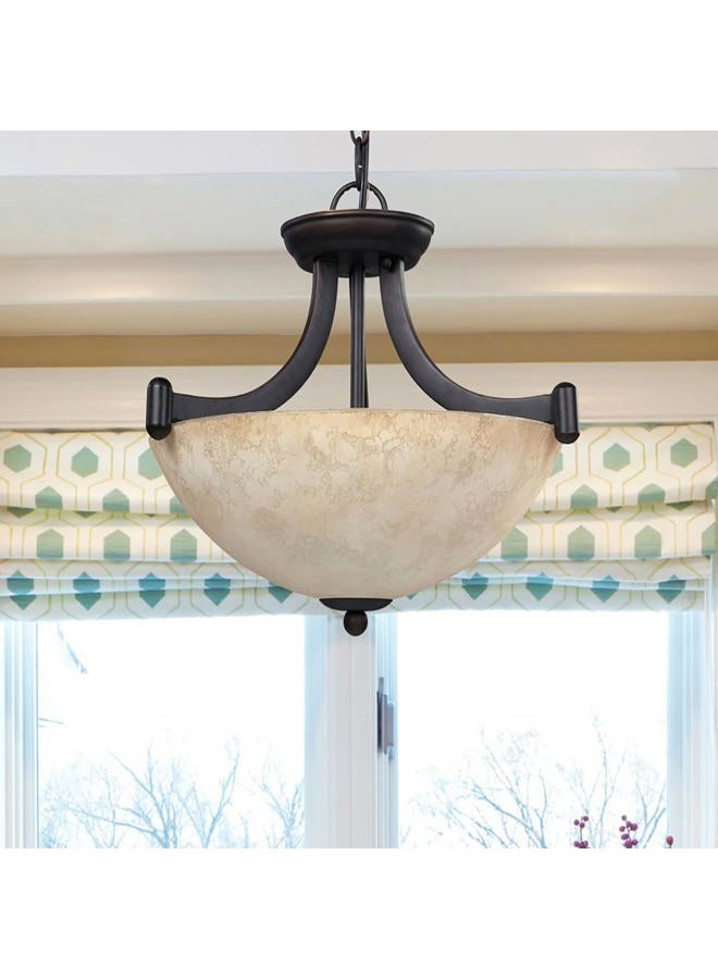Canarm ICH375A03RA14 3 Light Warren Dual Large Ceiling Lighting Pendant Light Fixture, Bronze - Image 3